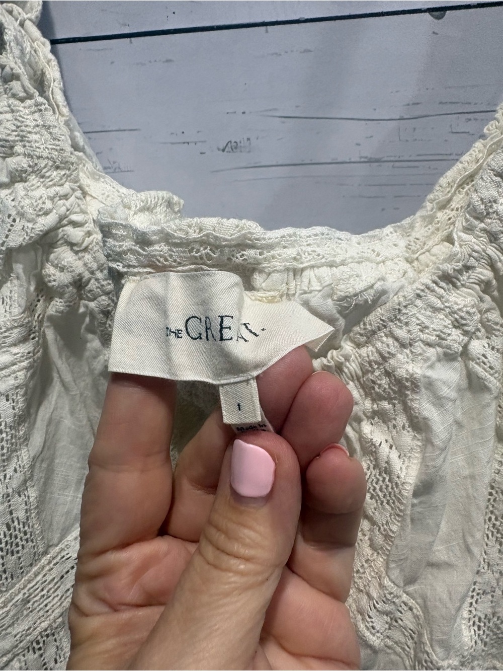 The GREAT Cotton Lace Lattice Top - Picture 3 of 6